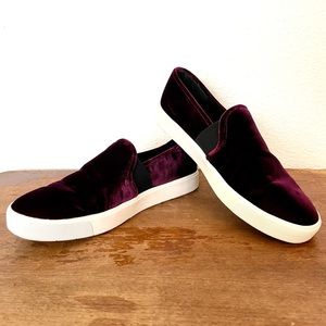 Vince ⚡️
Blair Velvet Slip-On Sneakers  SIZE 8.5B / 38.5EU COLOR~PINOT